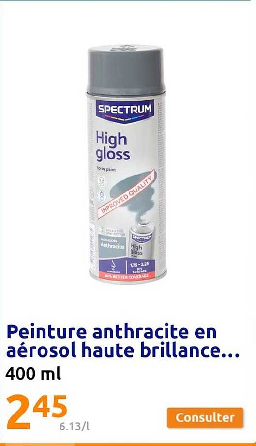 Peinture Anthracite En Aérosol Haute Brillance