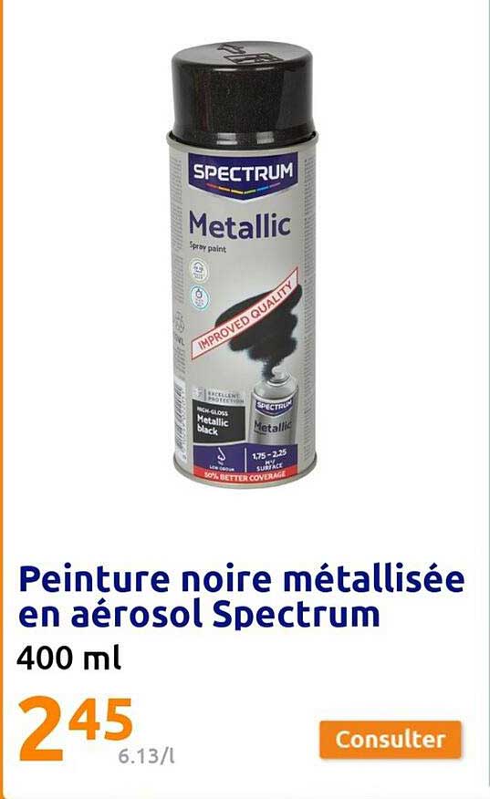 Peinture Noire Métallisée En Aérosol Spectrum