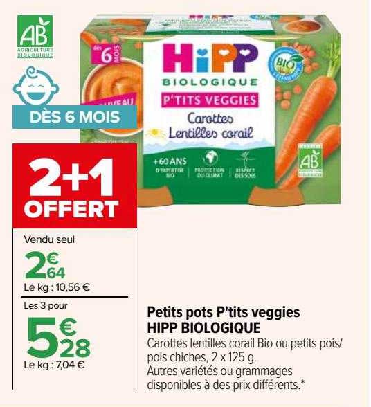 petits pots p'tits veggies hipp biologique