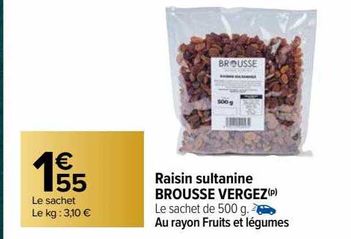 raisin sultanine brousse vergez
