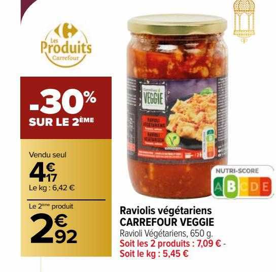 raviolis végétariens carrefour veggie