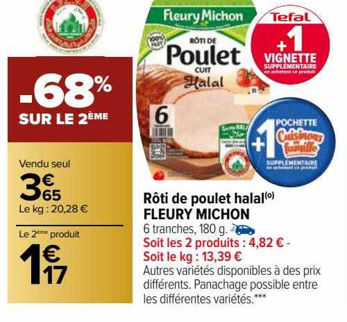 Rôti De Poulet Halal Fleury Michon