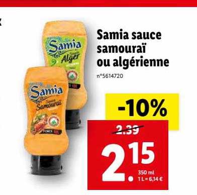 samia sauce samouraï ou algérienne