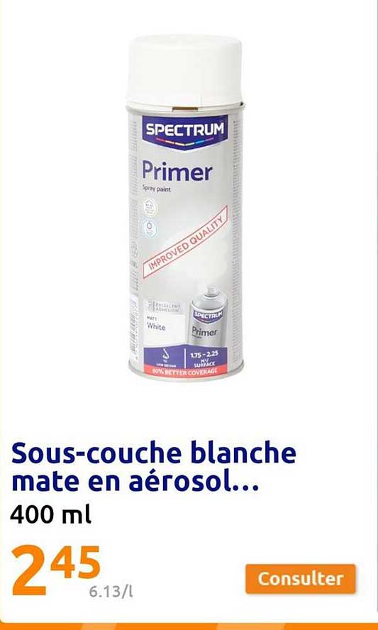 sous-couche blanche mate en aérosol spectrum