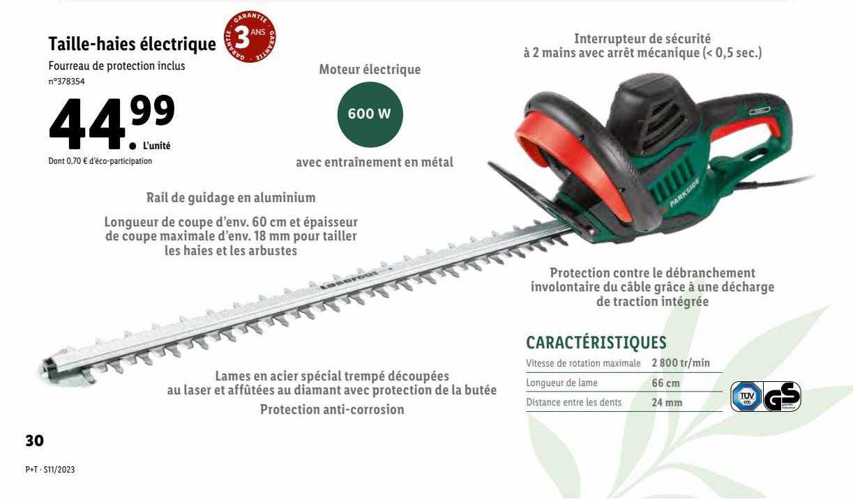 taille-haies électrique parkside
