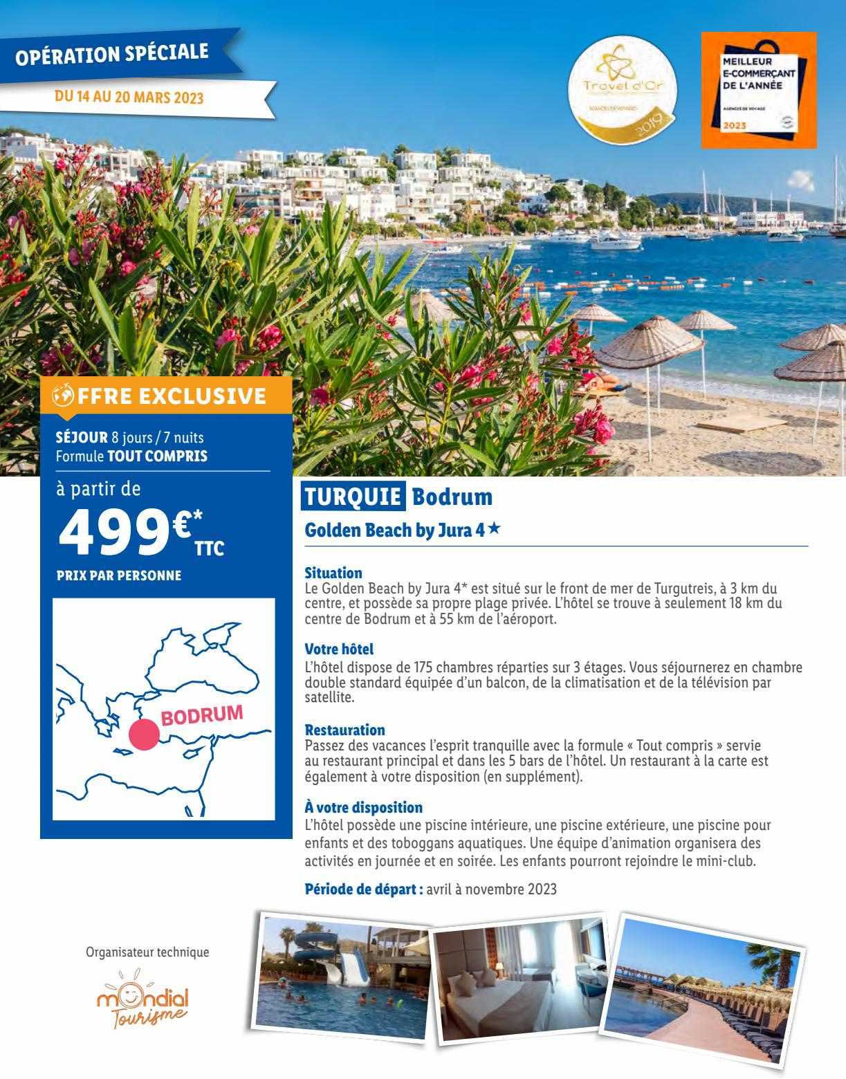 turquie bodrum : golden beach by jura 4*