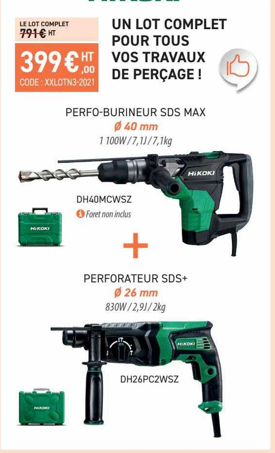 un lot complet pour tous vot travaux de perçage! hikoki