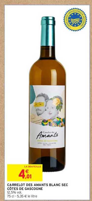 carrelot des amants blanc sec côtes de gascogne