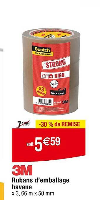 rubans d'emballage havane 3m