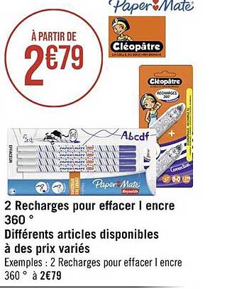 2 recharges pour effacer l encre 360 ° différents articles disponibles à des prix variés
