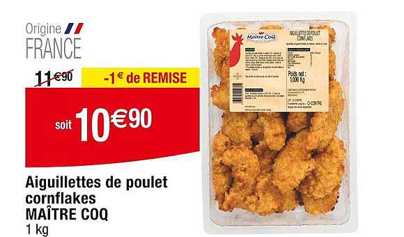 aiguillettes de poulet cornflakes maître coq