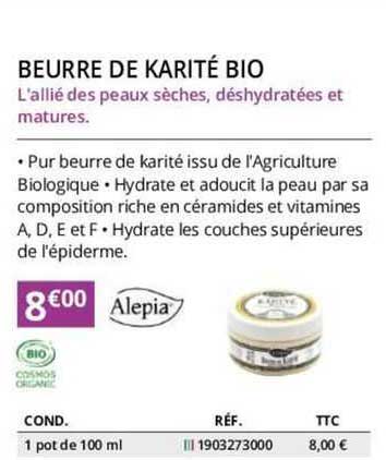 alepia beurre de karité bio