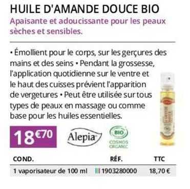 alepia huile d'amande douce bio