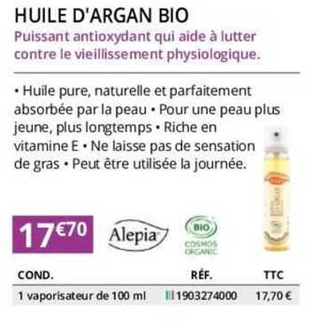 alepia huile d'argan bio