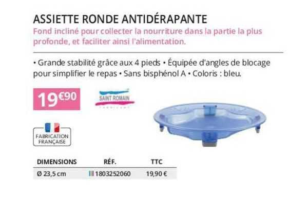 assiette ronde antidérapante saint romain