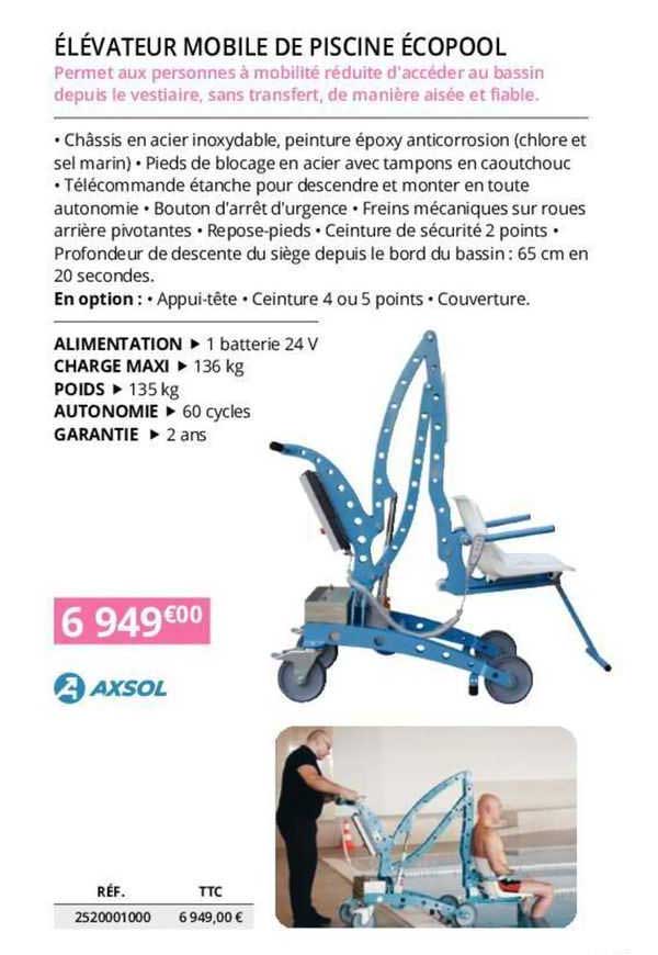 axsol élévateur mobile de pisciné écopool