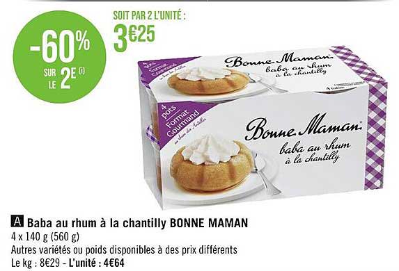 baba au rhum à la chantilly bonne maman