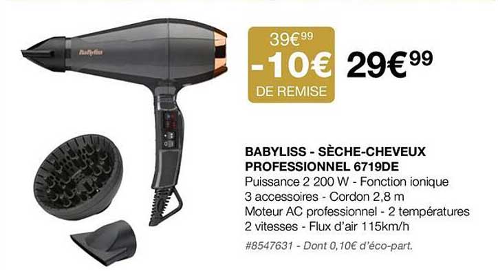 babyliss - sèche-cheveux professionnel 6719DE