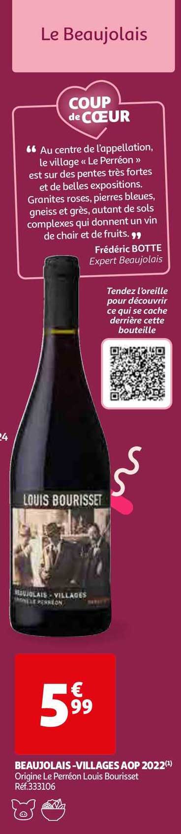beaujolais-villages aop 2022 origine le perréon louis bourisset
