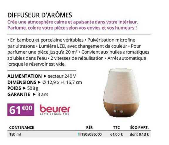 beurer diffuseru d'arômes