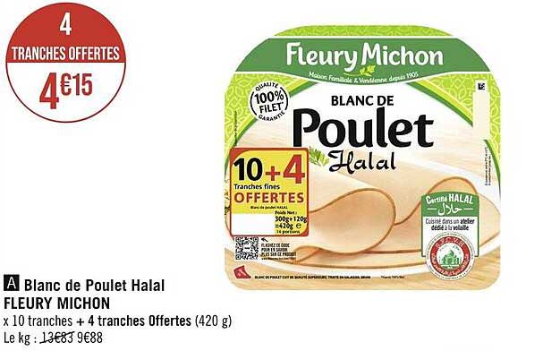 Blanc De Poulet Halal Fleury Michon