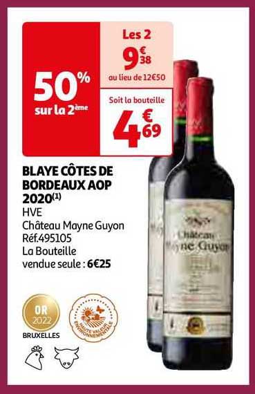 blaye côtes de bordeaux aop 2020 hve château mayne guyon