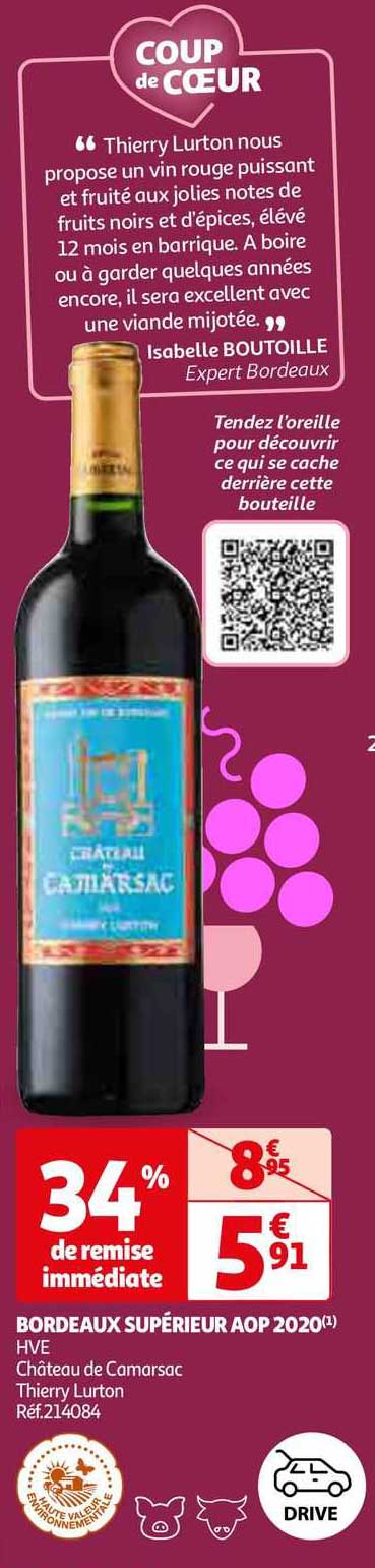 bordaux supérieur aop 2020 hve château de camarsac thierry lurton