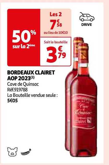 bordeaux clairet aop 2023 cave de quinsac