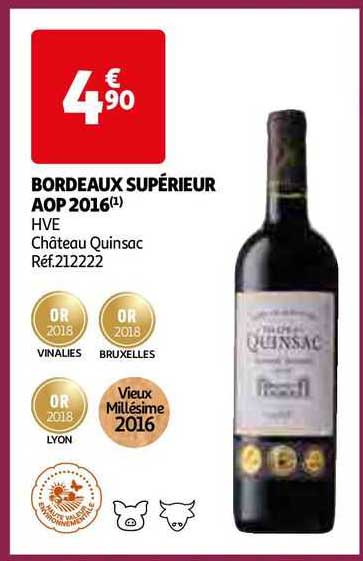 bordeaux supérieur aop 2016 hve château quinsac