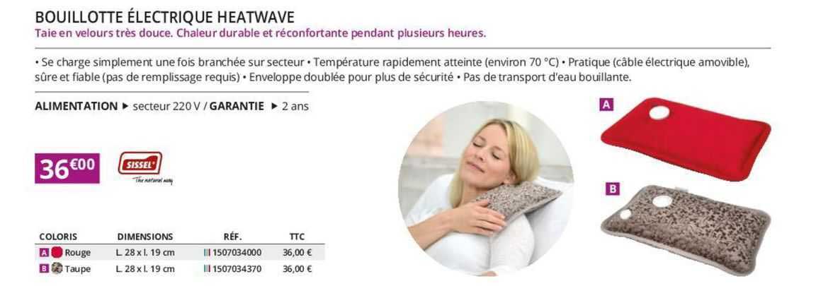 Bouillotte électrique Heatwave Sissel