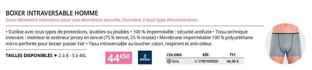 Boxer Intraversable Homme