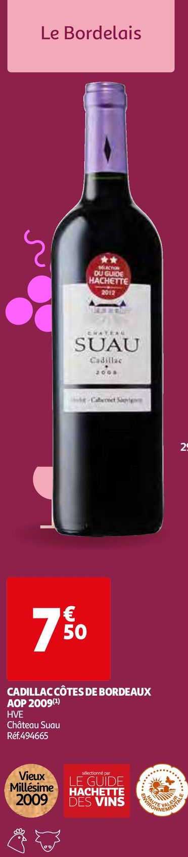 cadillac côtes de bordeaux aop 2009 hve château suau