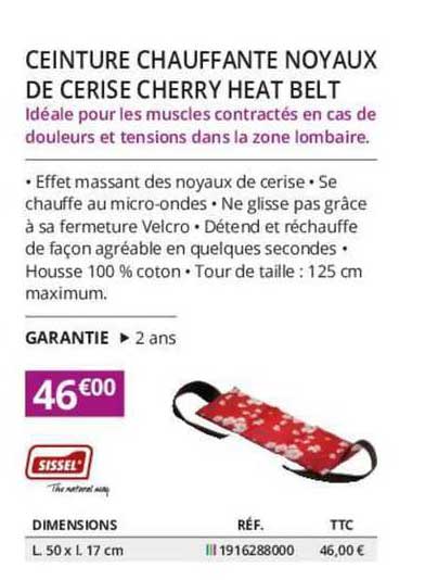 ceinture chauffante noyax de cerise cherry heat belt sissel