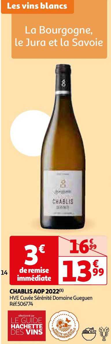 chablis aop 2022 hve cuvée sénénité domaine gueguen