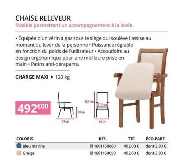 chaise releveur