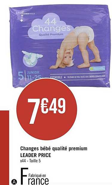 changes bébé qualité premium leader price