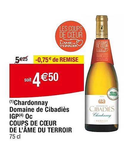 chardonnay domaine de cibadiès igp oc coups de cœur de l'âme du terroir
