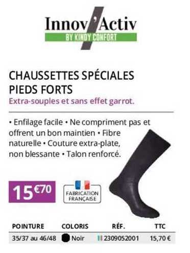 chaussettes spéciales pieds forts