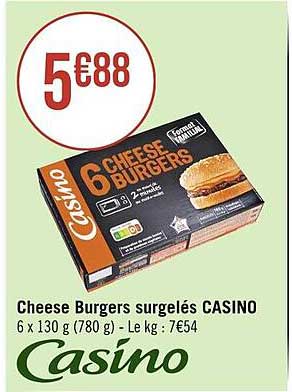 Cheese Burgers Surgelés Casino