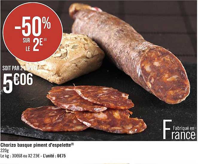chorizo basque piment d'espelette