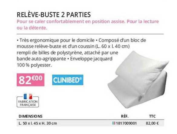 clinibed relève-buste 2 parties