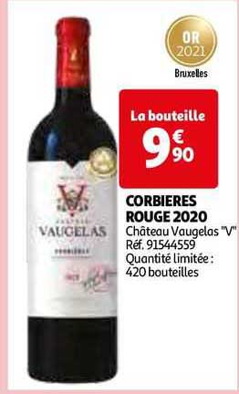 corbières rouge 2020 châeau vaugelas "v"
