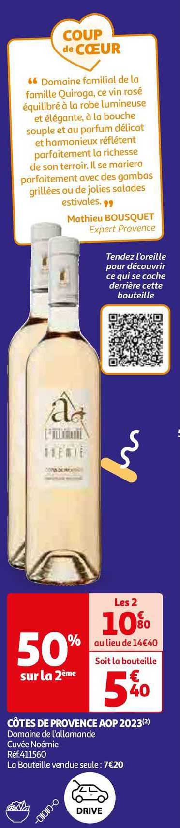 côtes de provence aop 2023 domaine de l'allamande cuvée noémie