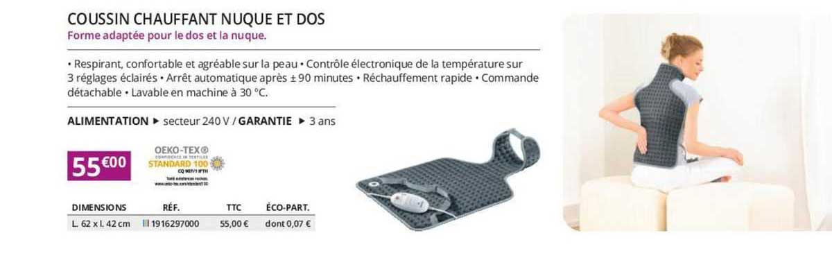 coussin chauffant nuque et dos