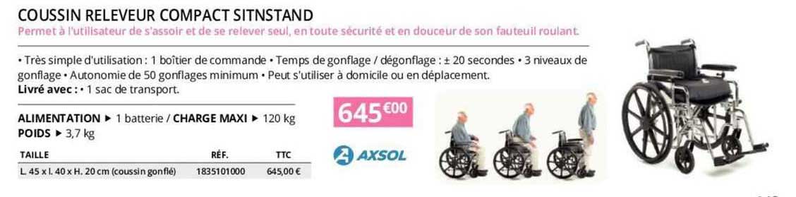 coussin releveur compact sitnstand axsol