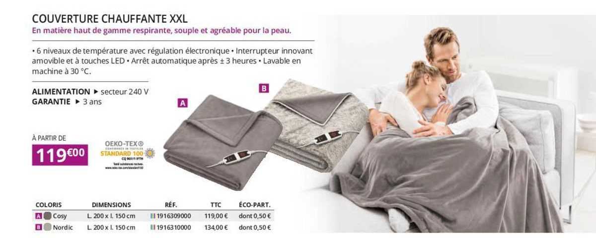 couverture chauffante xxl oeko-tex