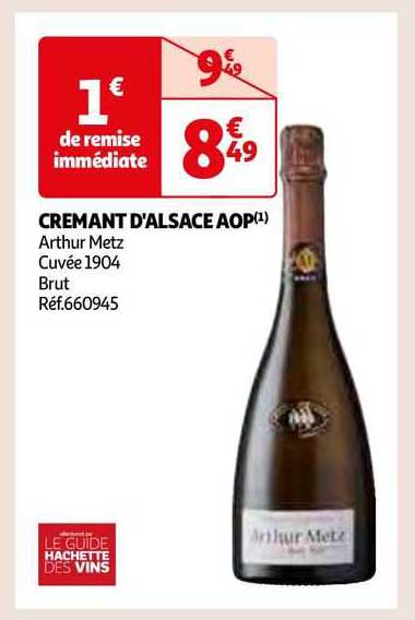 crémant d'alsace aop arthur metz cuvée 1904 brut