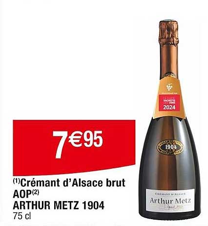 crémant d'alsace brut aop arthur metz 1904