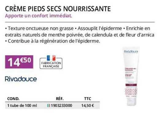 Crème Pieds Secs Nourrissante Rivadouce