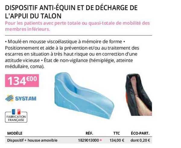dispositif anti-équin et de décharge de l'appui du talon systam